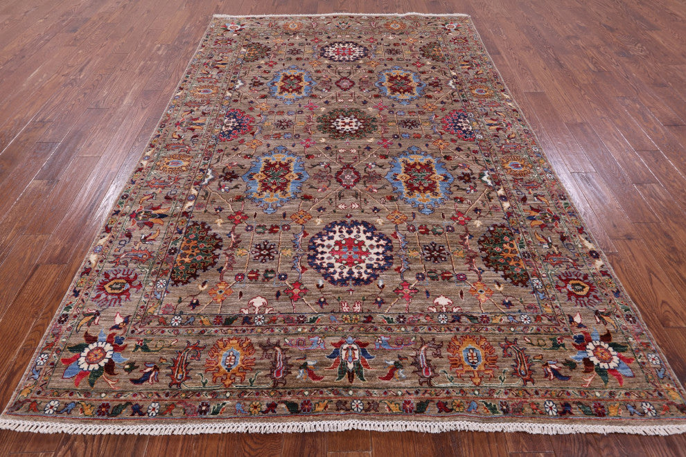 6' 7" X 9' 10" Persian Tabriz Hand Knotted Rug - Q12851