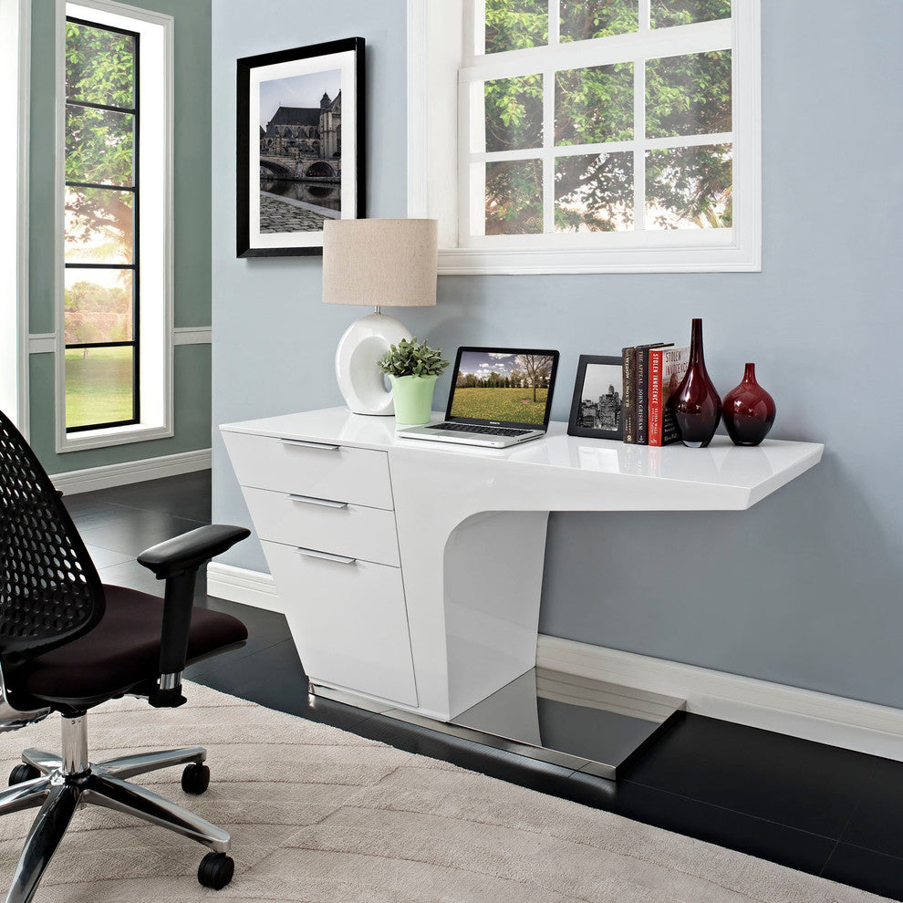 White Warp Office Desk