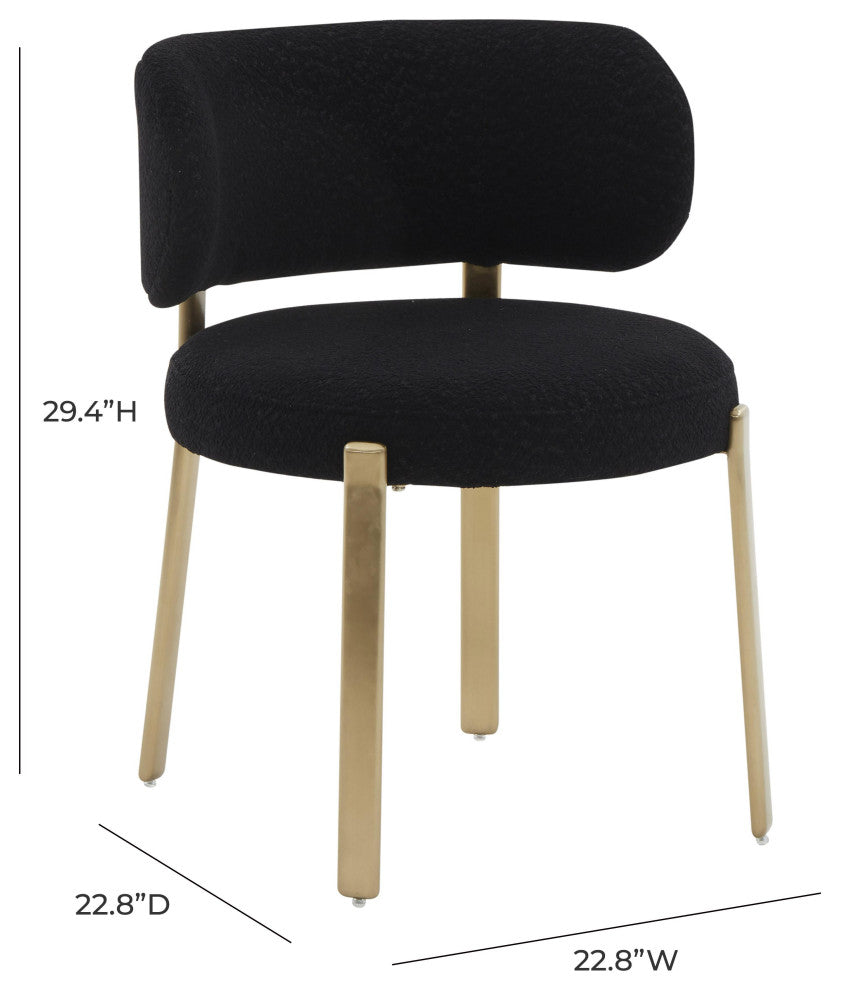 Margaret Black Boucle Dining Chair