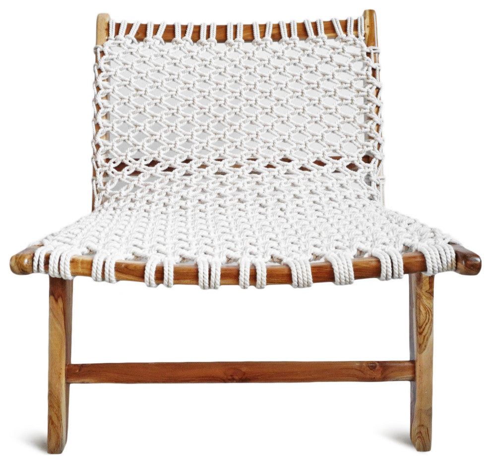 Woven Rope Teak Easy Chair