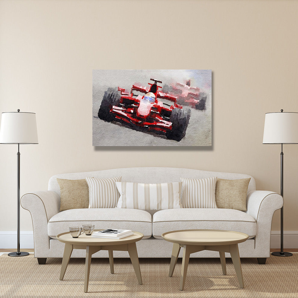 "Ferrari F1 Race Watercolor" Fine Art Print
