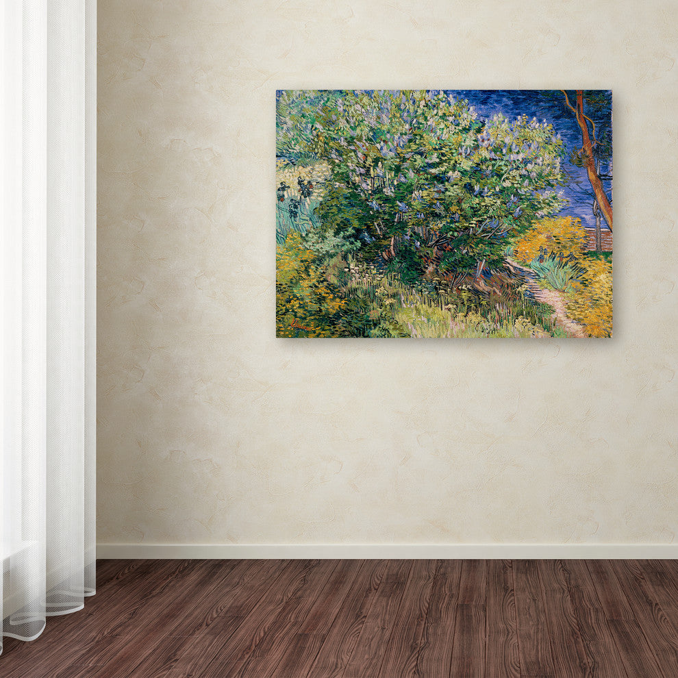 Van Gogh 'Lilac Bush' Canvas Art, 47 x 35