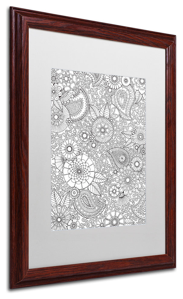Hello Angel 'Paisley Floral' Art, Wood Frame, White Mat, 20x16