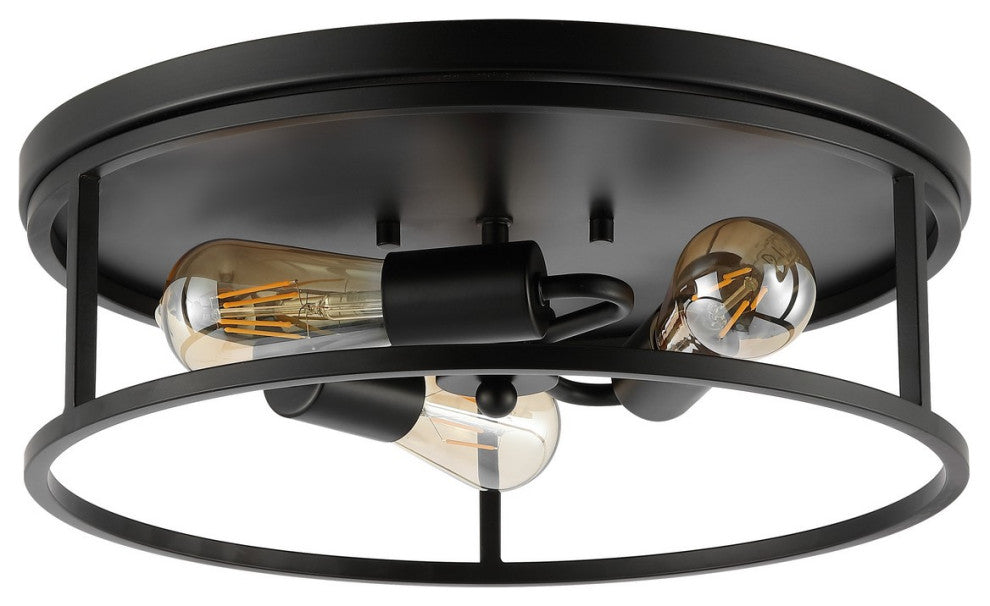Safavieh Broux 3 Lt 15.75" Flush Mount, Black