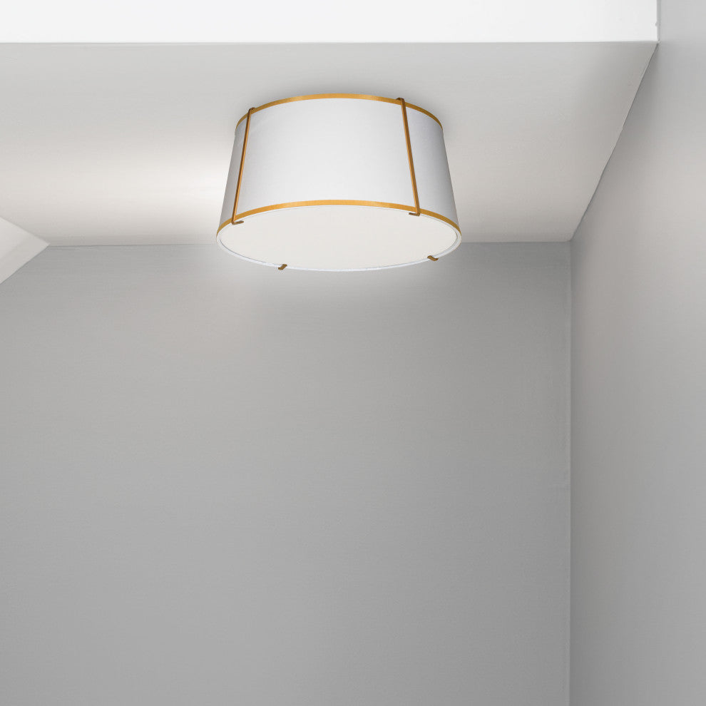 Flush Mount Trapezoid LED Ceiling Light, Gold, 3-Light