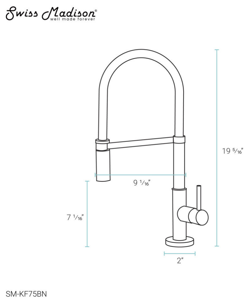 Troyes Single Handle, Pull-Down Kitchen Faucet, Brushed Nickel