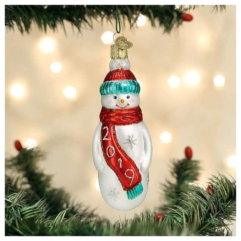 Old World Christmas 2019 Snowman Glass Blown Ornament