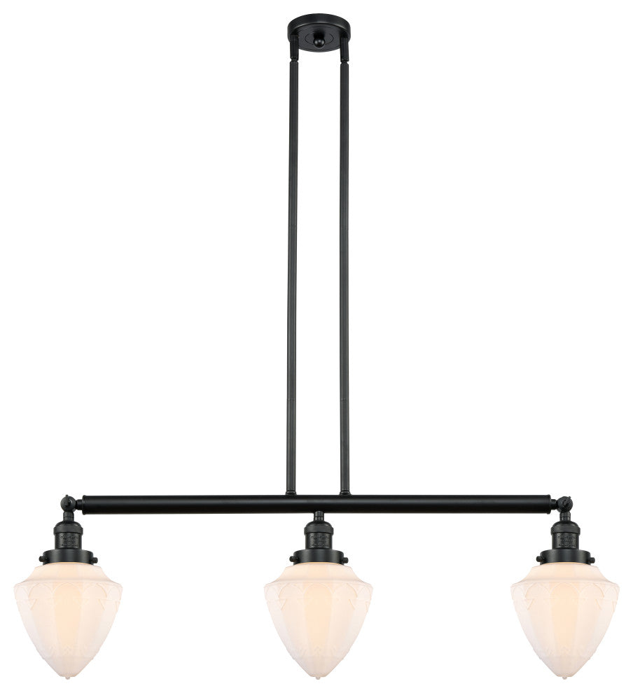 Innovations 213-BK-G661-7 3 Light Island Light, Matte Black