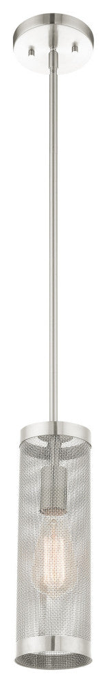 Livex Lighting Industro 1 Light Brushed Nickel Mini Pendant