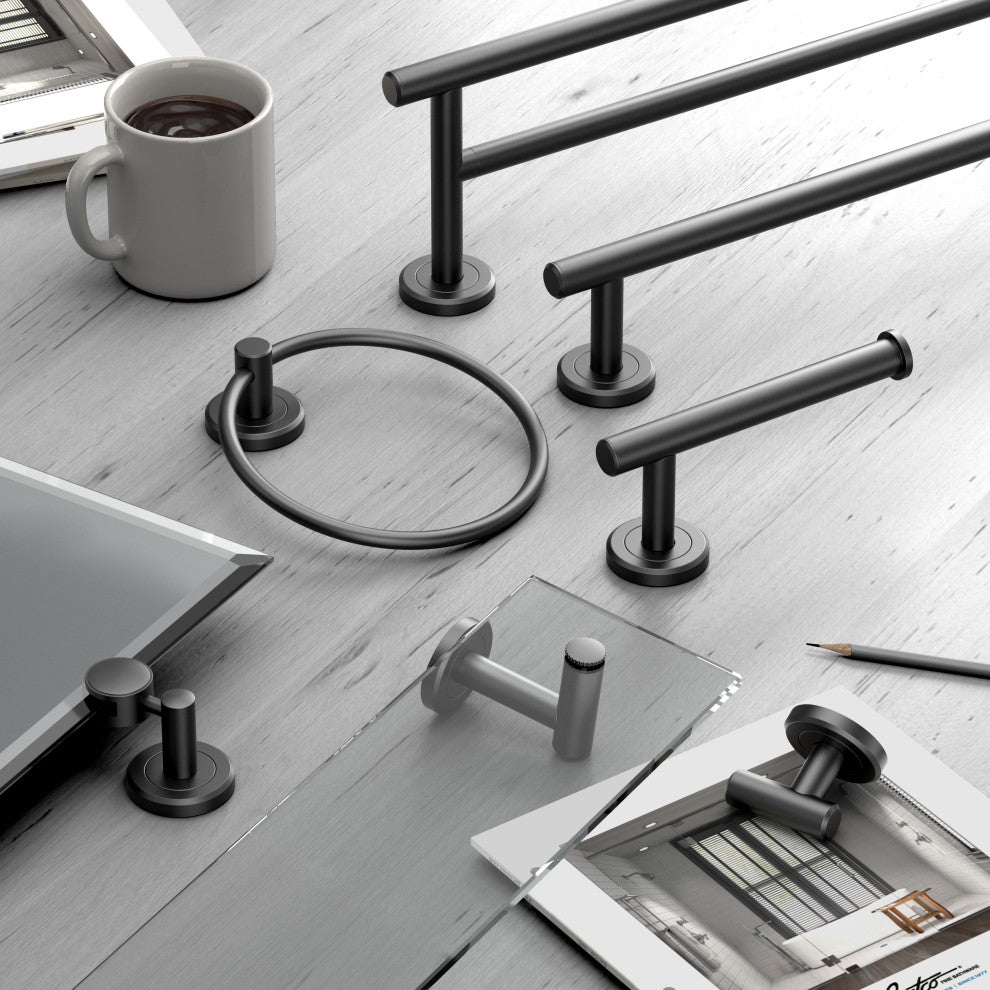 Latitude II Towel Bar, Matte Black, 18", Single