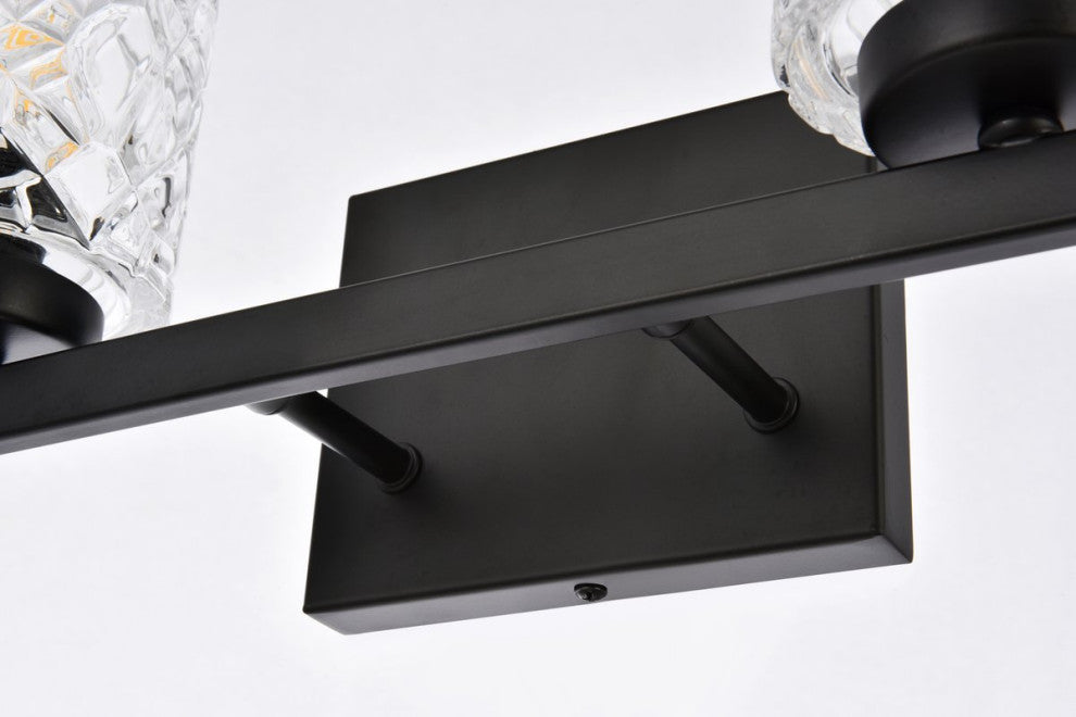 Conor 4-Light Bath Sconce, Black With Clear Shade