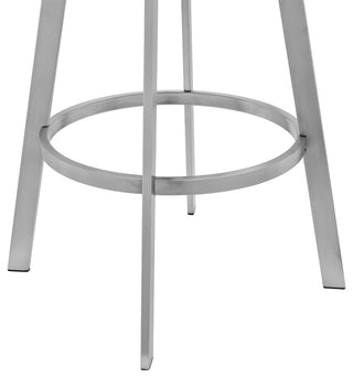 Capri 30" Swivel Modern Metal and Slate Gray Faux Leather Bar and Counter Stool