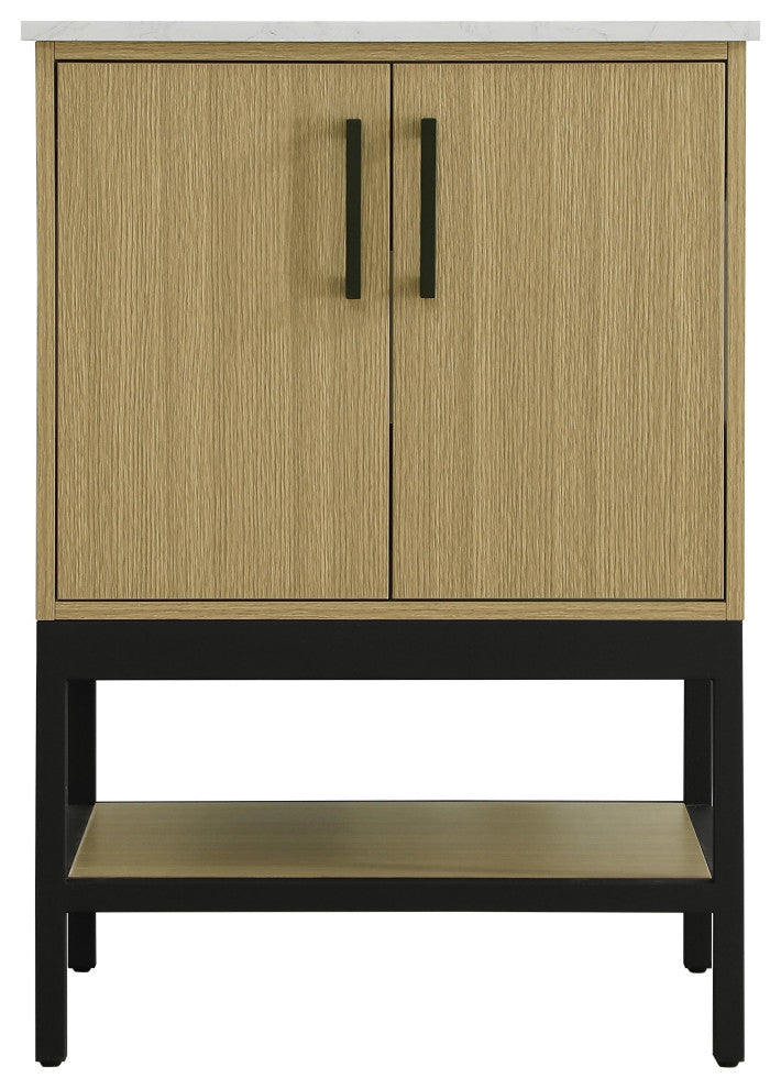 Home Living 24" Single Bathroom Vanity, Honey Brown
