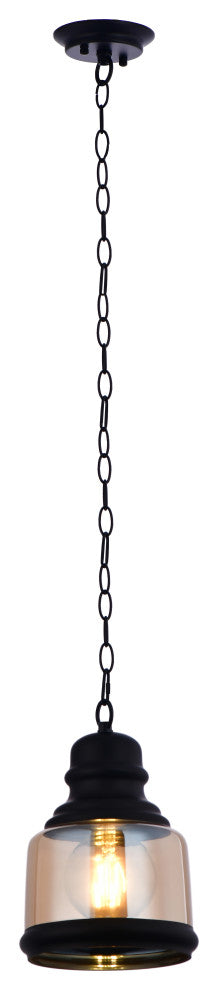 Lazzur Sarthe 1 Light 6" Matte Black Pendant