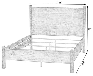 Lennon Rounded Leg Bed, Medium Brown, Queen