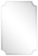 Frameless Rectangle Scalloped Beveled Wall Mirror, 1" Beveled Edge, 36"x24"