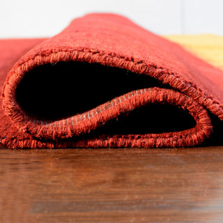HAND KNOTTED LOOM WOOL ECO-FRIENDLY AREA RUGS-Rectangle,Orange Red,Contemporary