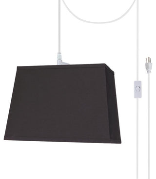 Aspen Creative 76081-21, 1-Light Plug-In Swag Light Conversion Kit, Black