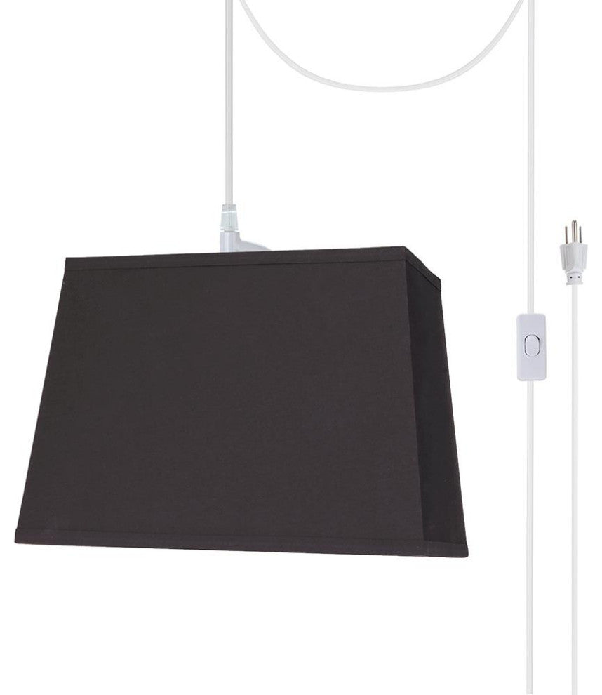 Aspen Creative 76081-21, 1-Light Plug-In Swag Light Conversion Kit, Black