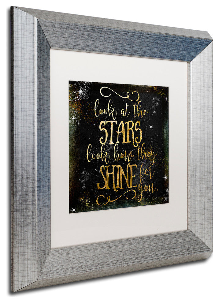 Color Bakery 'Moon and Back II', Silver Frame, White Mat, 11x11