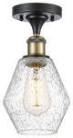 Innovations 516-1C-BAB-G654-6 1-Light Semi-Flush Mount, Black Antique Brass
