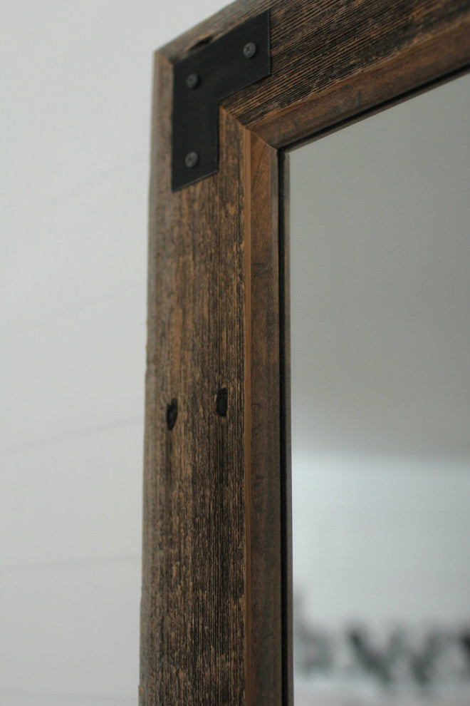 Rustic Bathroom Mirror, Modern Farmhouse Mirror, Ranch Hand Mirror, 24