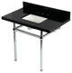 KVPK3630KBSQ1 36" Black Granite Console Sink with Brass Legs