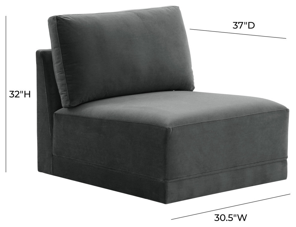 Willow Charcoal Armless Chair