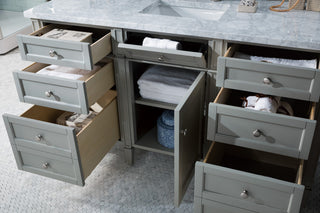 Brittany 60" Urban Gray Single Vanity w/  Carrara Marble Top