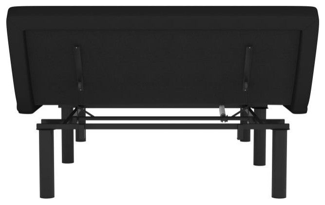 Selene Adjustable Upholstered Bed Base with Wireless Remote, Black, Queen