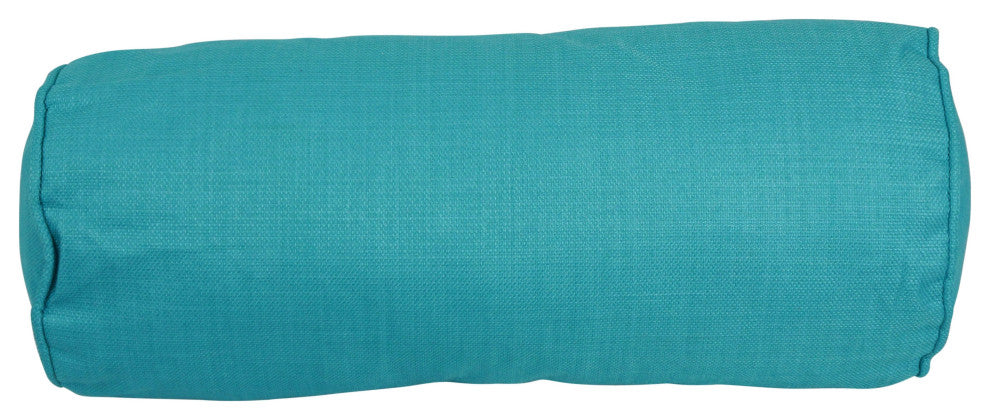 20"X8" Double-Corded Polyester Bolster Pillows With Inserts, Set of 2, Aqua Blue