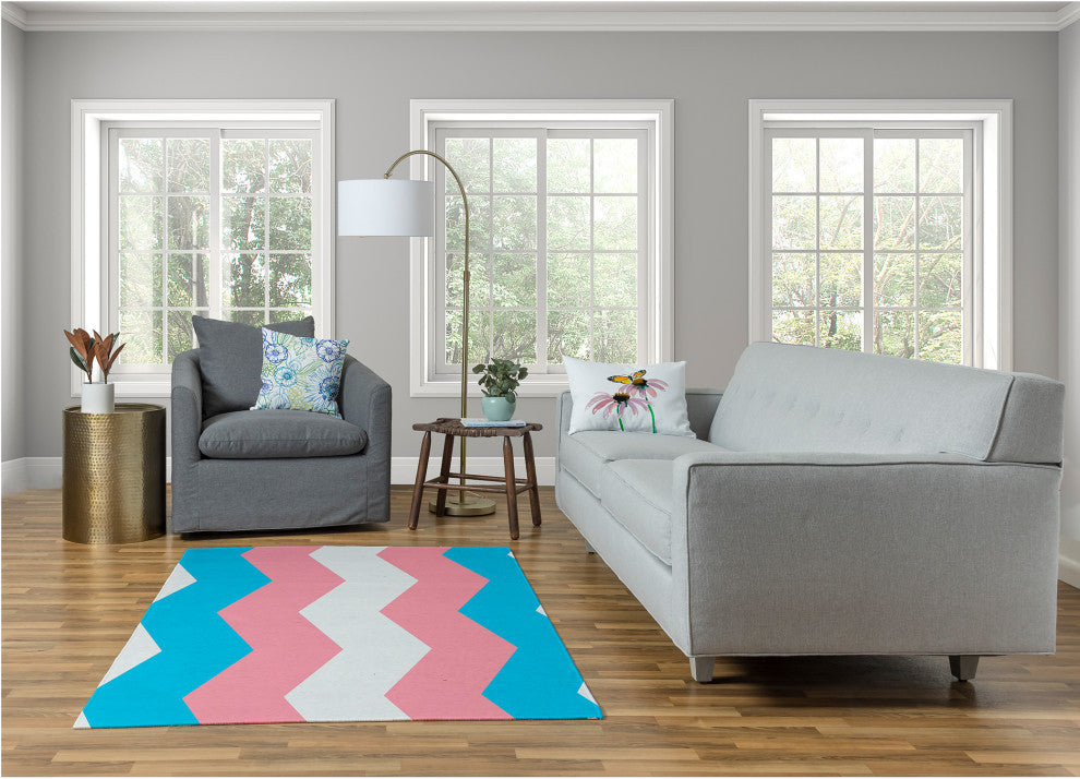 Transgender Chevron Chenille Rug, Transgender Chevron, 4'x6'