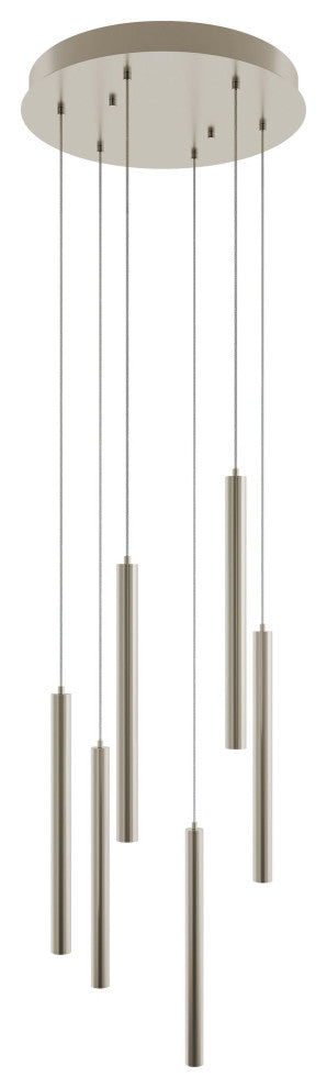 Eli Six Pendant, 54W 120, 277V, Satin Nickel