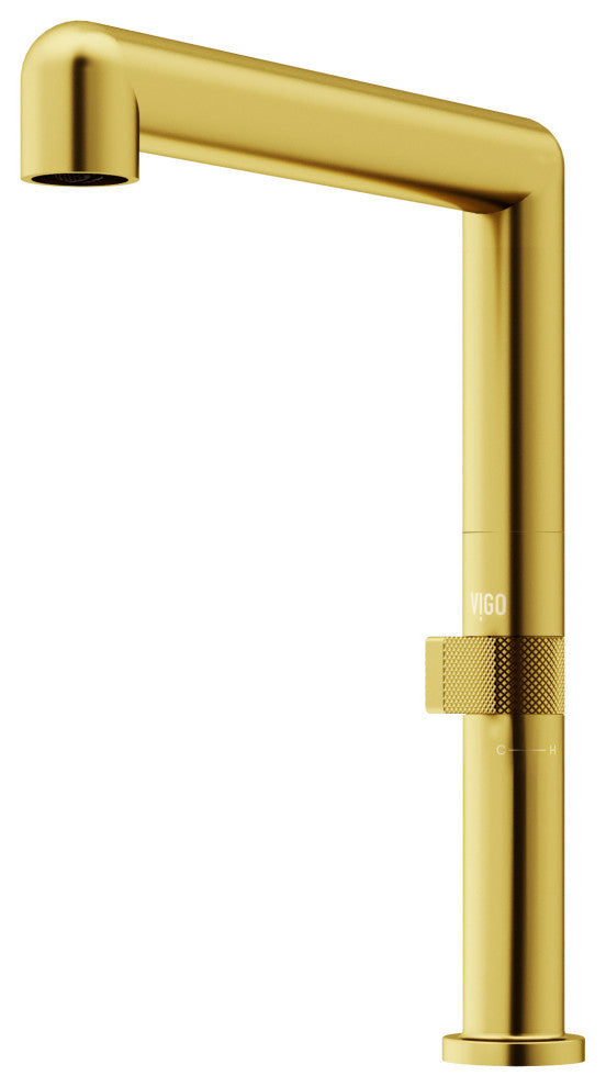 VIGO Jewel 11 in. H Single Handle Kitchen Bar Faucet, Matte Brushed Gold