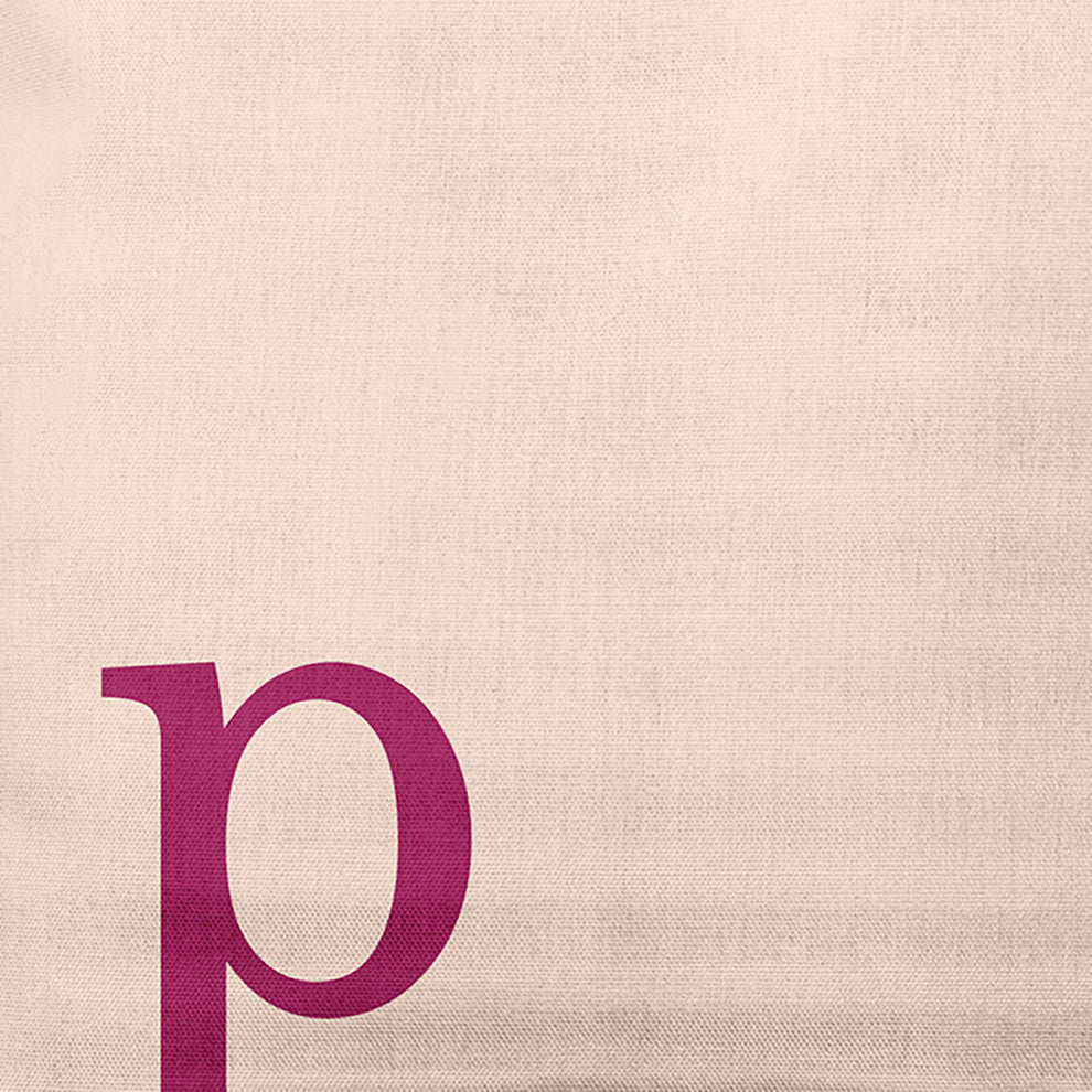 16"x16" Modern Monogram Decorative Throw Pillow, Dusty Rose