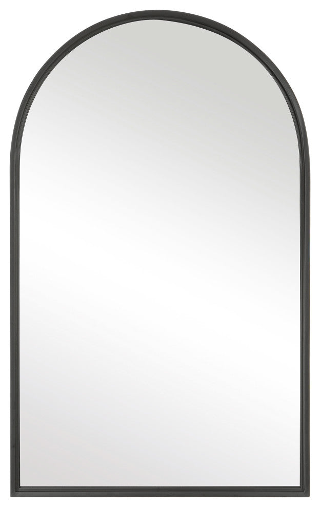 Annabelle 39" X 24" Arched Vanity Bathroom Wall Mirror, Matte Black
