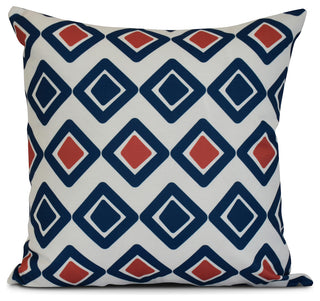 Navy Blue Diamond jive 2, Geometric Print Pillow, Navy Blue, 20"x20"