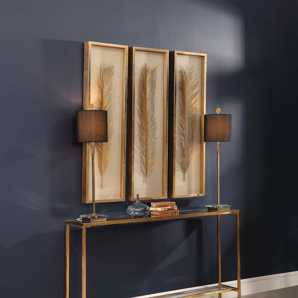 Uttermost Palma Gold Leaf Shadow Box Set of 3