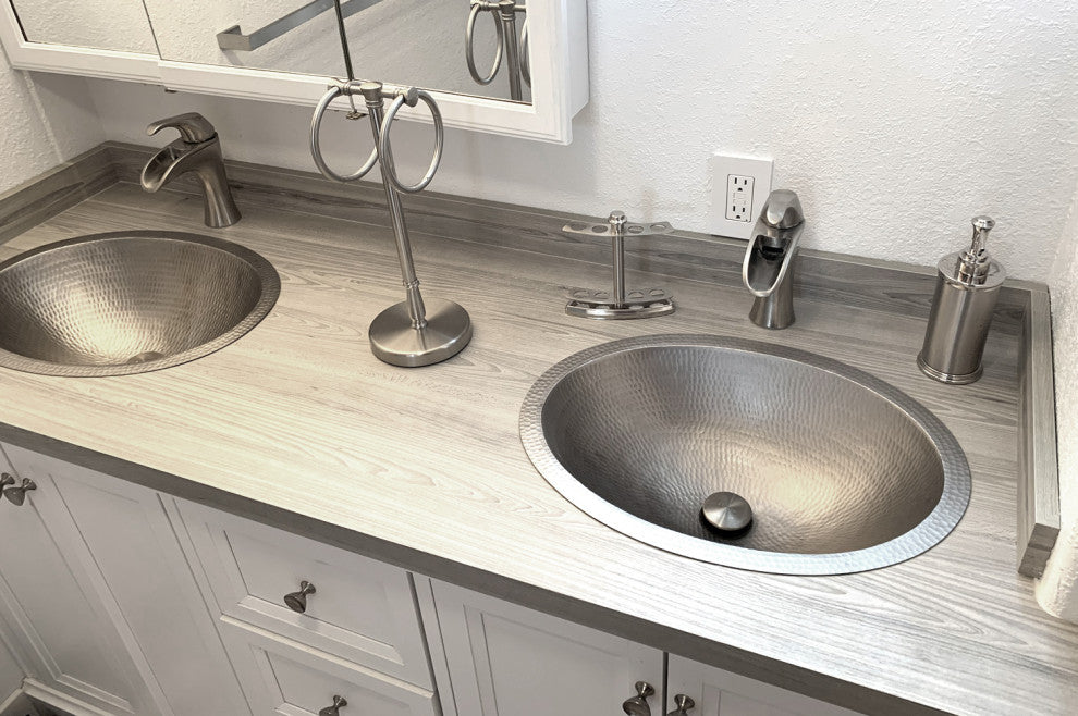 Premier Copper LO19FEN 19" Oval Bathroom Sink in Electroless Nickel