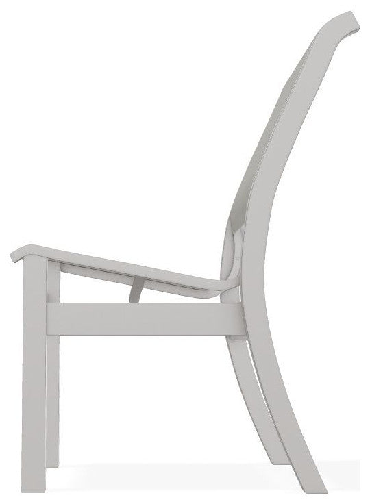 Leeward Sling Stackable Outdoor Dining Chair, Deacon/Warm Gray