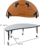 Mobile 60" Circle Wave Activity Table Set with 14" Student Stack Chairs, Grey