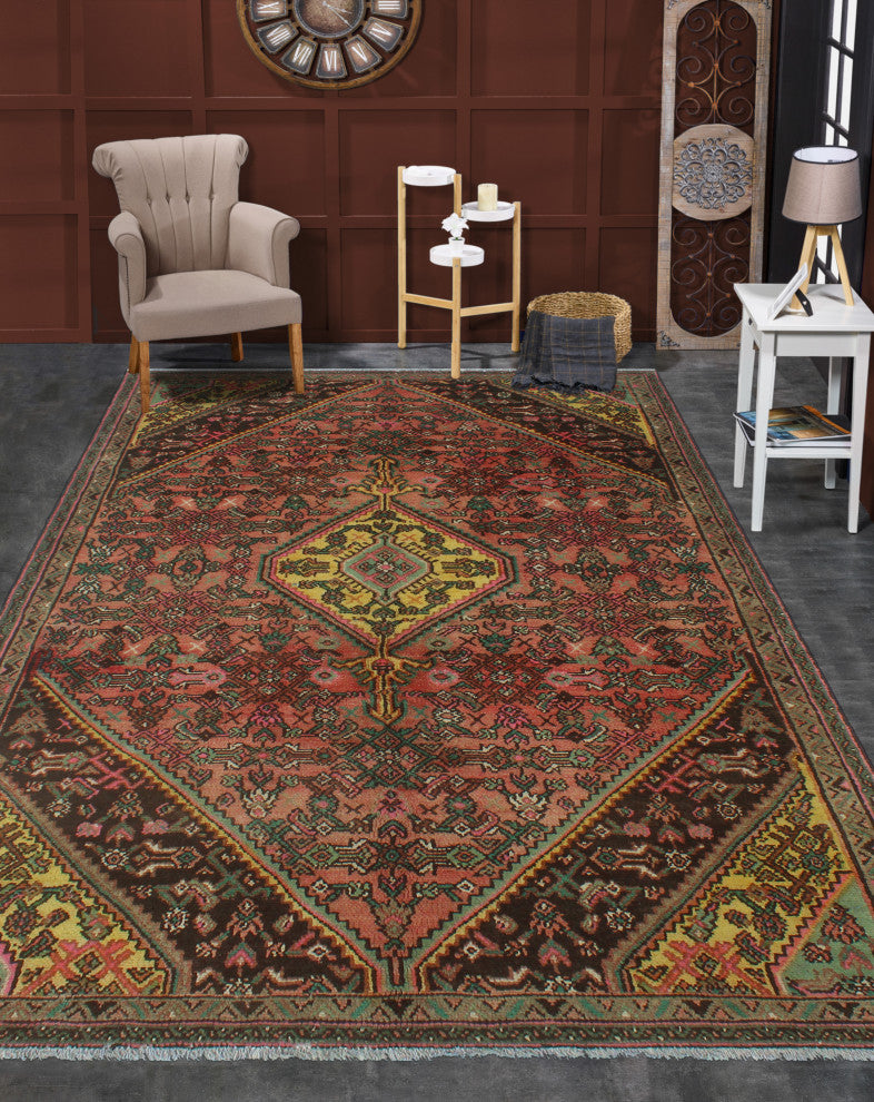 Fine Vintage Distressed Bayan Rust Rug