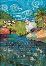 Flag, Printed, Lord My Shepherd Psalm 23, Polyester, Garden