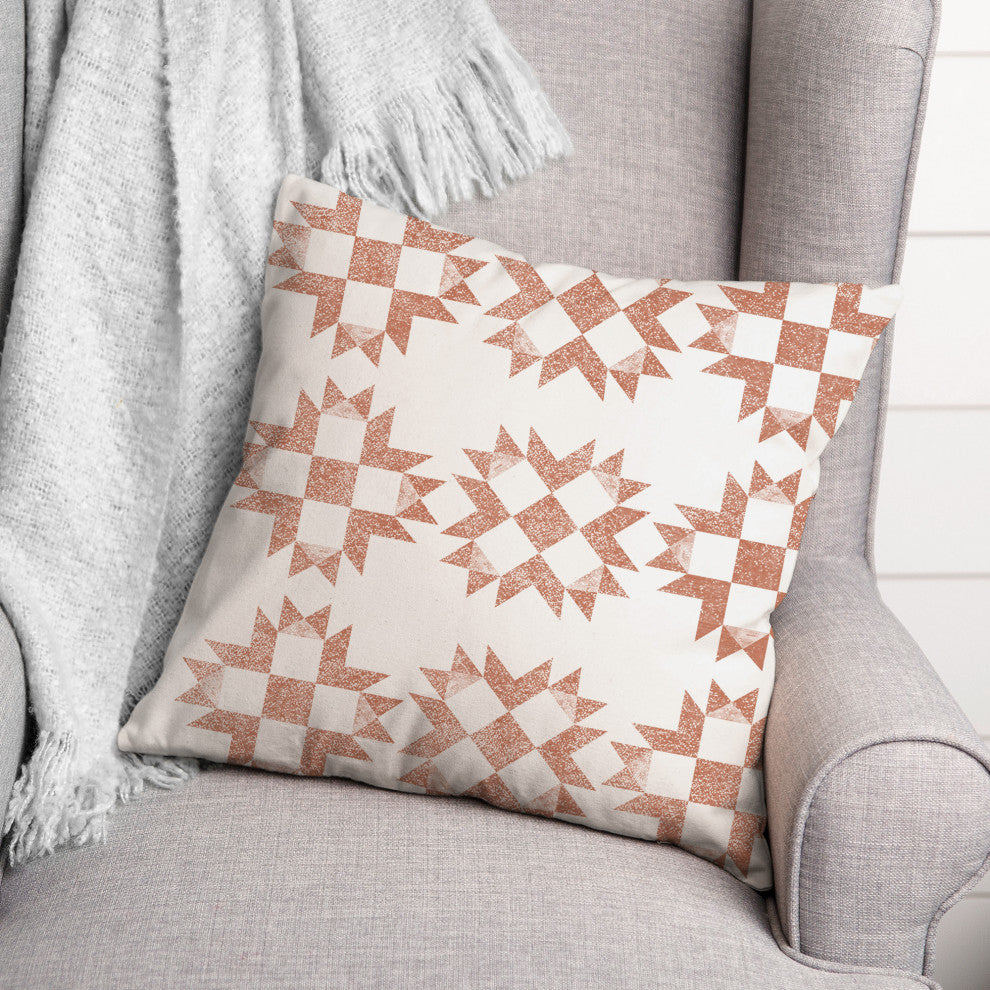 Peach Barn Star Pillow 18x18 Spun Poly Pillow