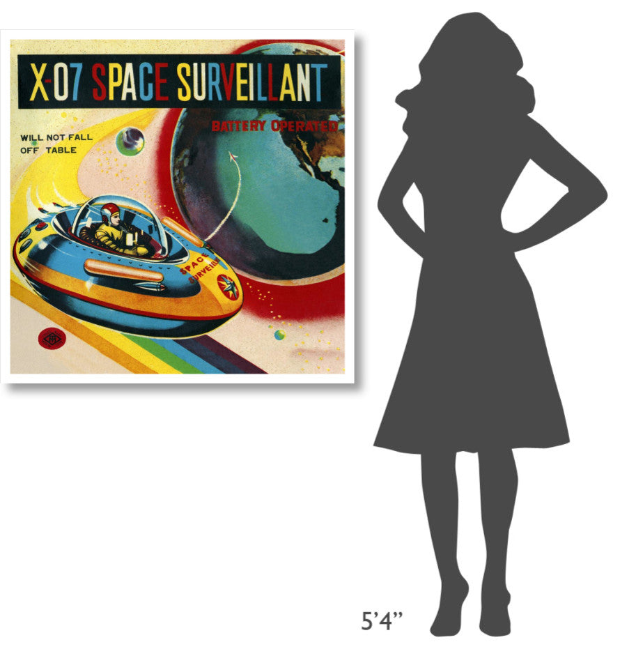 "X-07 Space Surveillant I" Digital Paper Print by Retrorocket, 38"x38"