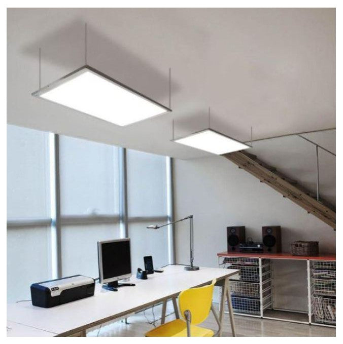 Integrated LED Dimmable Drop Flat Panel White Troffer With Frames, 2-Pack, 2x4