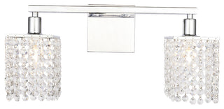 Chrome Finish And Clear Crystals 2-Light Wall Sconce