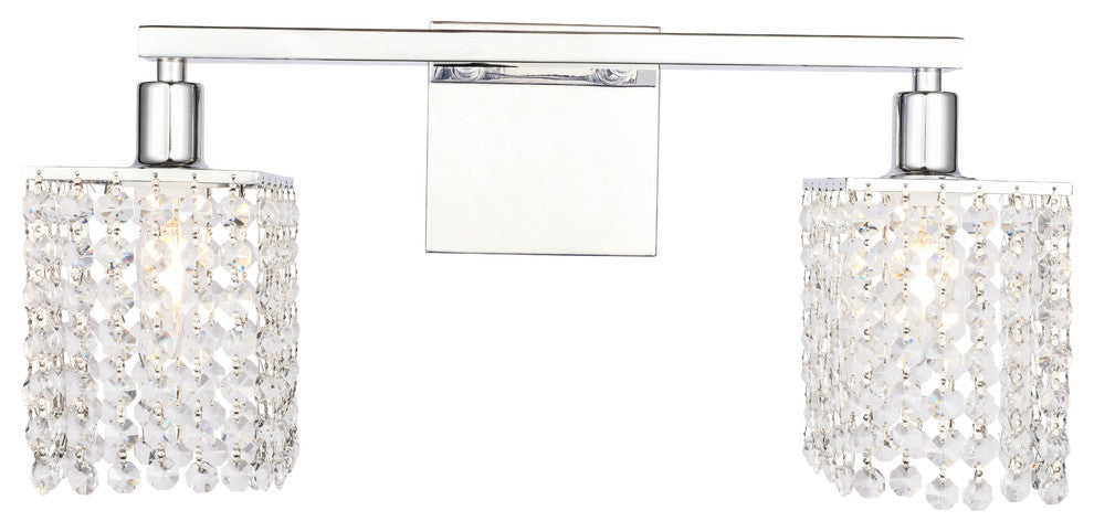 Chrome Finish And Clear Crystals 2-Light Wall Sconce