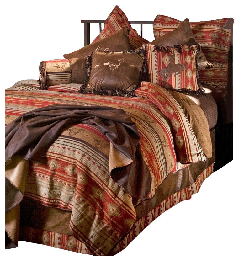 Flying Horse Western Striped Bedding Set, King