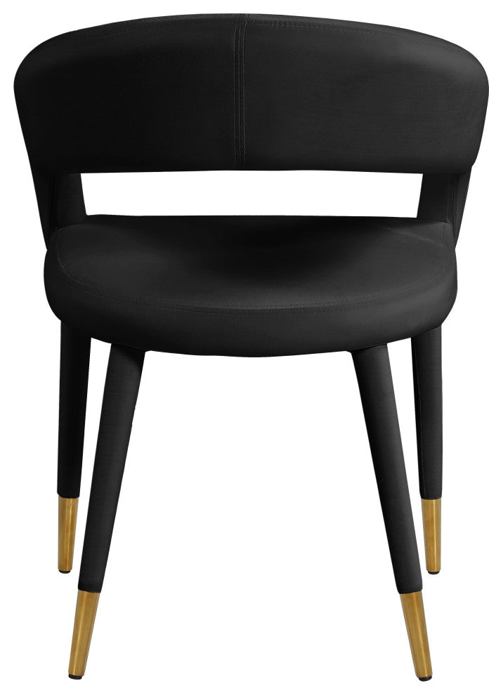 Destiny Dining Chair, Black, Velvet